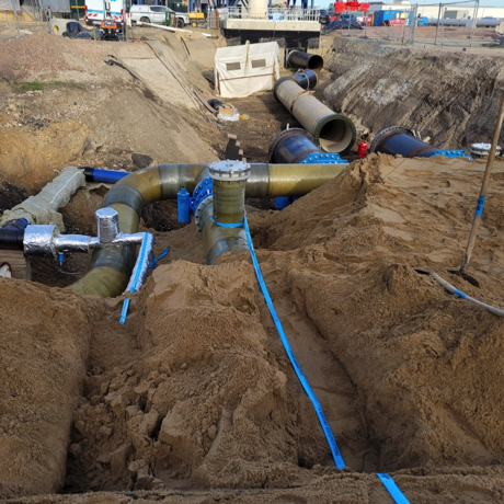 SH Tiefbau auf einer Großbaustelle in Leuna