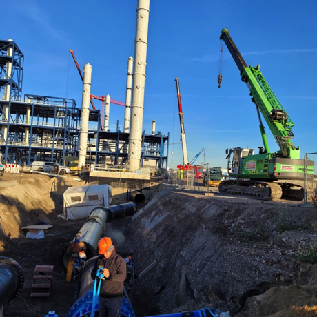 Tiefbauarbeiten in Leuna